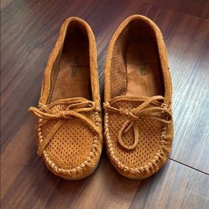 Minnetonka Perforated Suede Moccasins